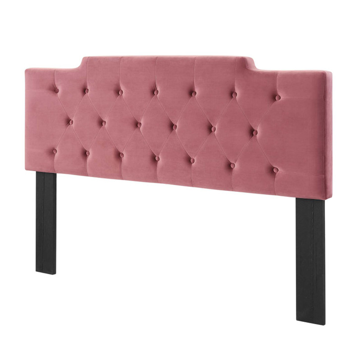 Juliet Tufted Twin Performance Velvet Headboard, Velvet, Pink, 21464