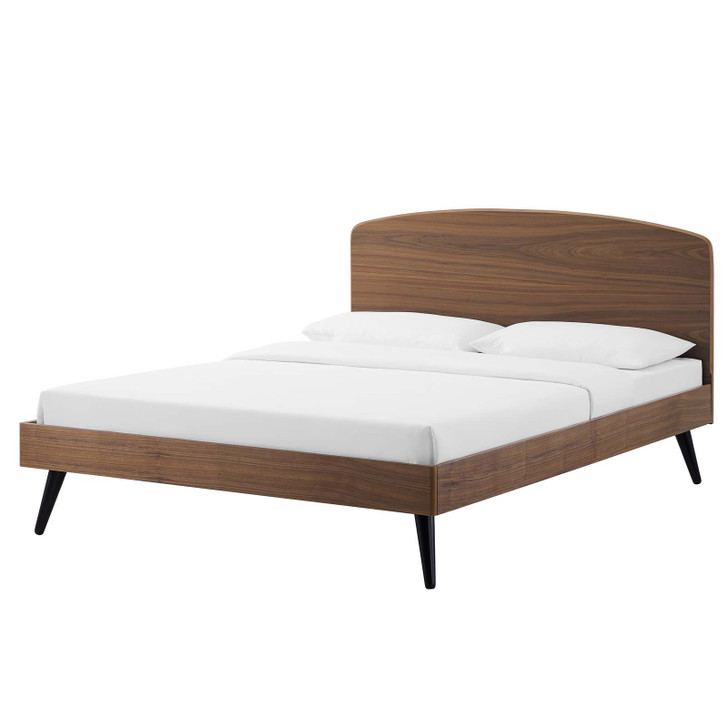 Bronwen King Wood Platform Bed, Wood, Brown Walnut, 21686