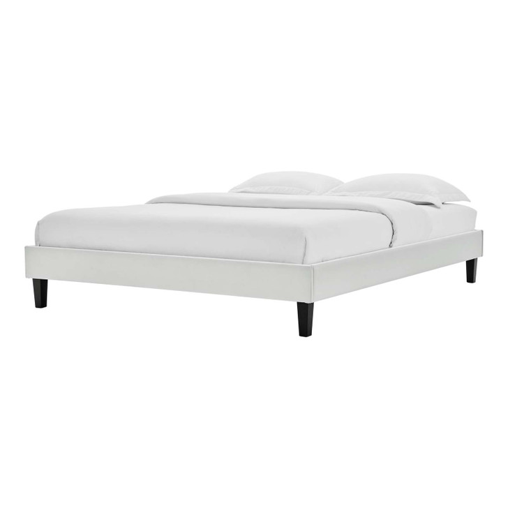 Reign King Performance Velvet Platform Bed Frame, Velvet, Light Grey Gray, 21721