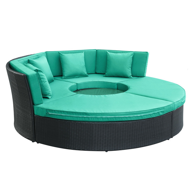 Pursuit Circular Daybed Set in Espresso Turquoise