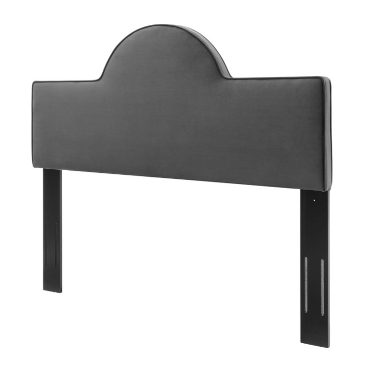 Dawn Full/Queen Performance Velvet Headboard, Velvet, Dark Grey Gray, 21823