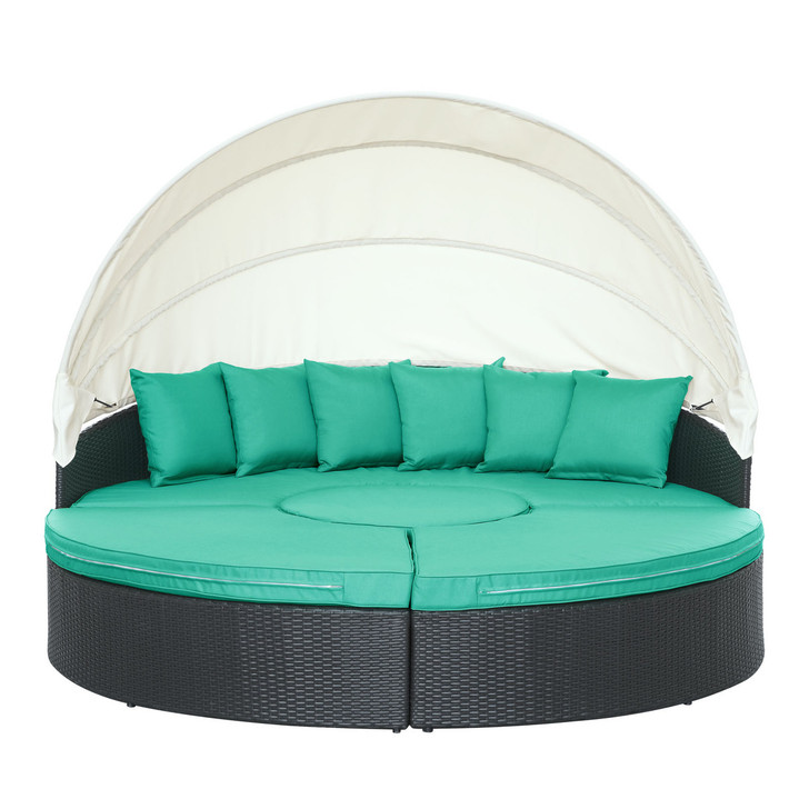 Quest Canopy Daybed in Espresso Turquoise