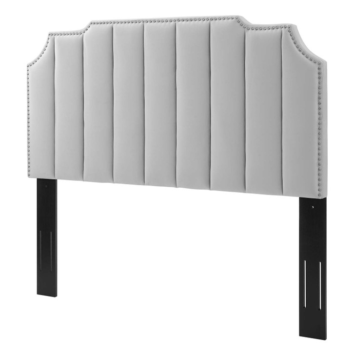 Rosalind Performance Velvet King/California King Headboard, Velvet, Light Grey Gray, 21929