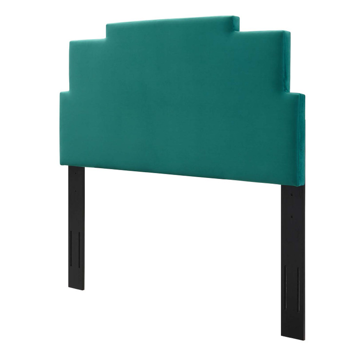 Kasia Performance Velvet Full/Queen Headboard, Velvet, Teal Blue, 22184