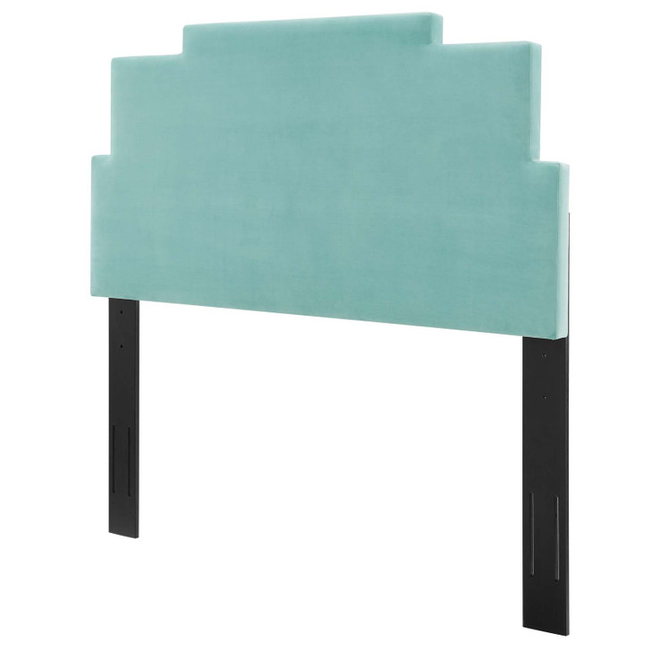 Kasia Performance Velvet King/California King Headboard, Velvet, Blue, 22189