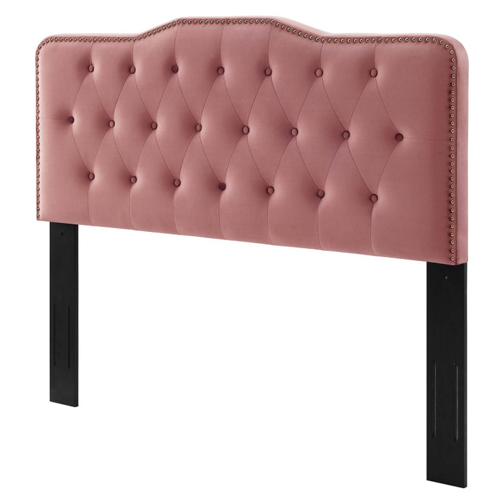 Sophia Tufted Performance Velvet Full/Queen Headboard, Velvet, Pink, 22272