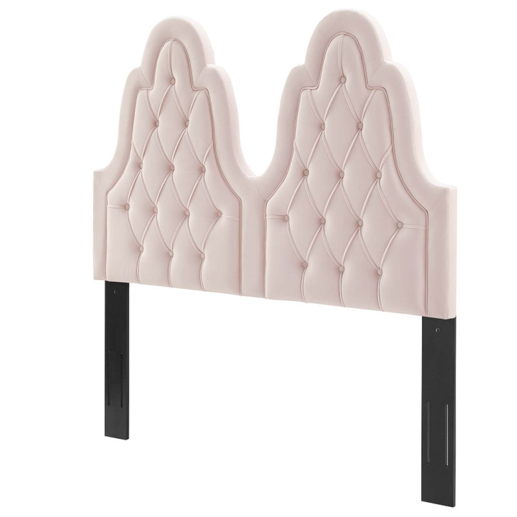Augustine Tufted Performance Velvet Twin Headboard, Velvet, Pink, 22299