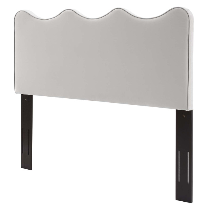 Athena Performance Velvet Twin Headboard, Velvet, Light Grey Gray, 22345