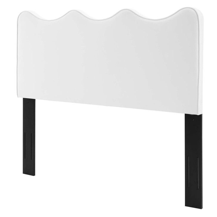 Athena Performance Velvet Twin Headboard, Velvet, White, 22350