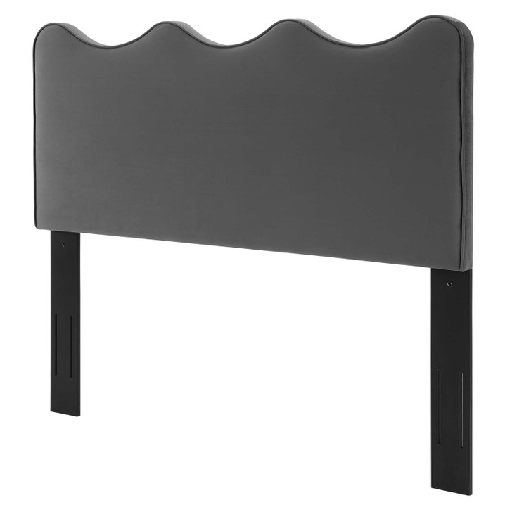 Athena Performance Velvet King/California King Headboard, Velvet, Dark Grey Gray, 22359