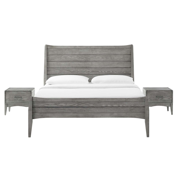 Georgia 3 Piece King Bedroom Set, Wood, Grey Gray, 22611