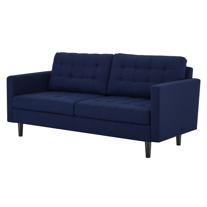 Exalt Tufted Fabric Sofa, Fabric, Dark Blue, 23148