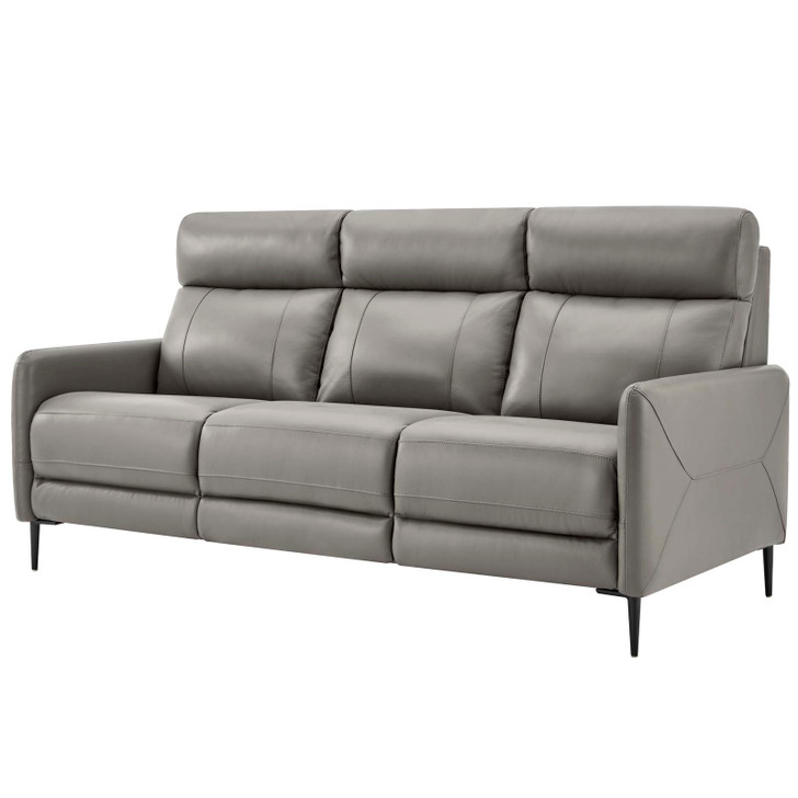 Huxley Leather Sofa, Leather, Grey Gray, 23291