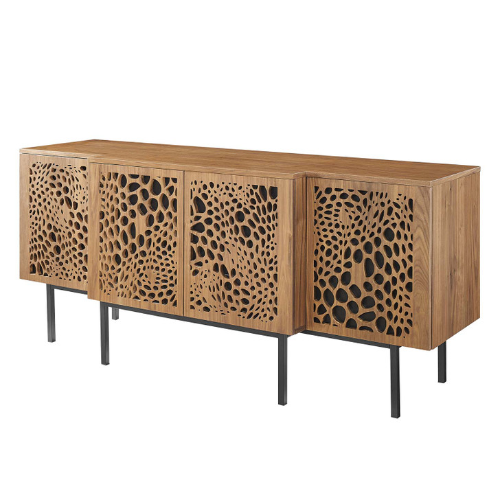 Yosemite Sideboard, Wood, Metal Steel, Brown Walnut, 23302