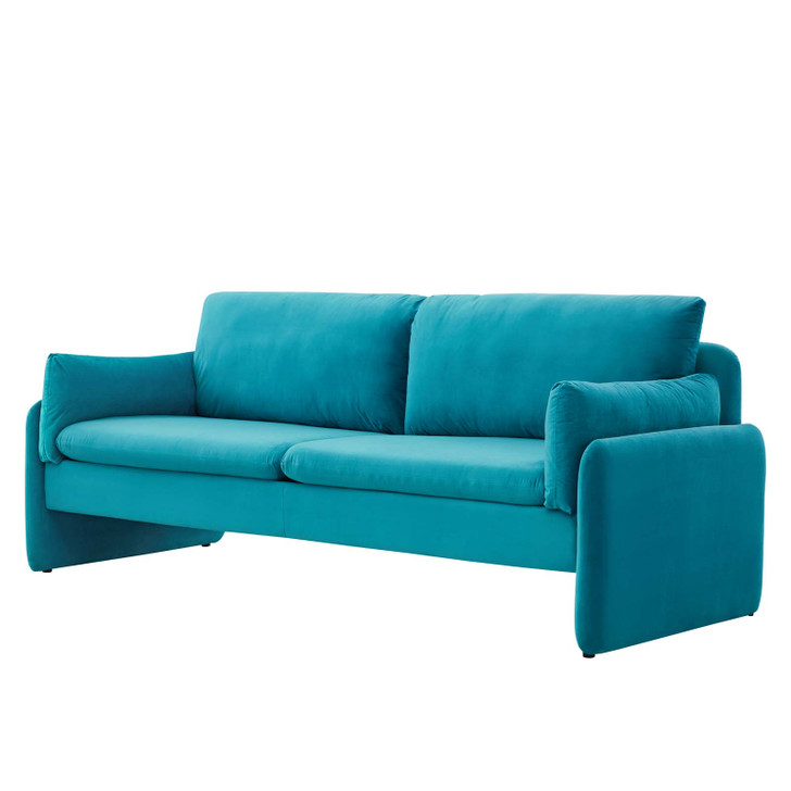 Indicate Performance Velvet Sofa, Velvet, Blue, 23304