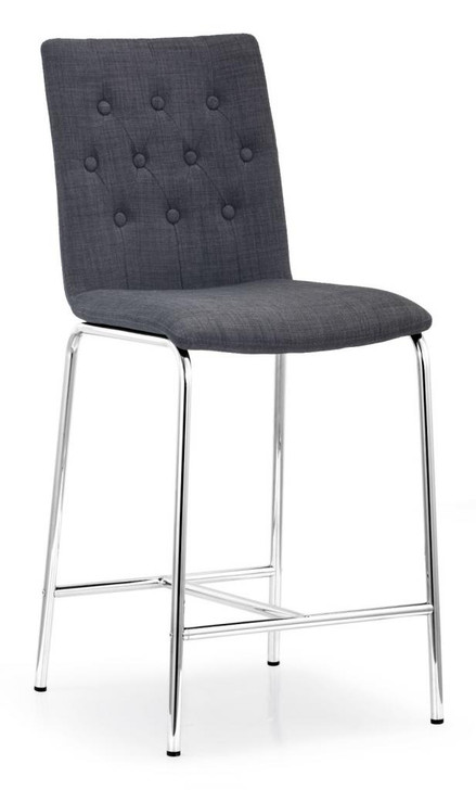 Uppsala Counter Chair, Gray  Chromed Steel (set of two)
