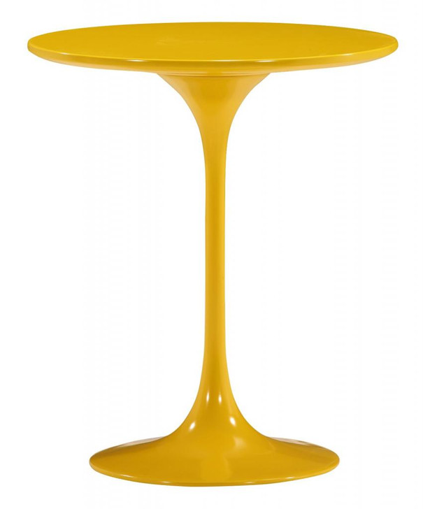 Wilco Living Room Side Table, Yellow Wood Fiberglass