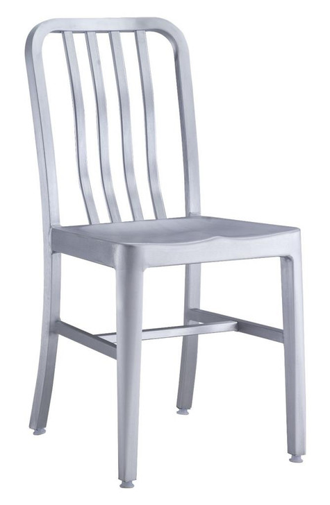 Gastro Dining Chair, Silver  Brushed Aluminum (set of two)