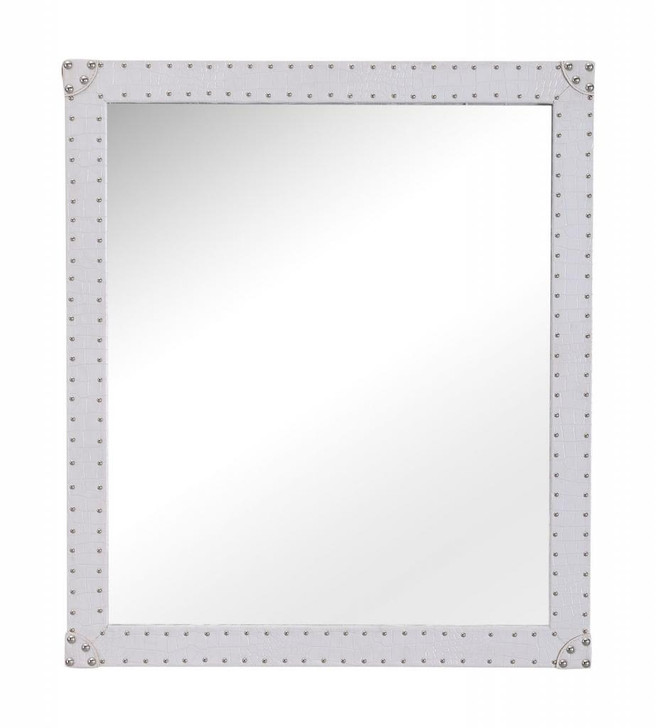 Smooth Mirror, White Wood