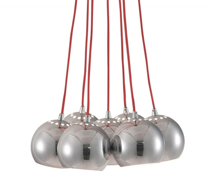 Kalise Ceiling Lamp, Red Chrome