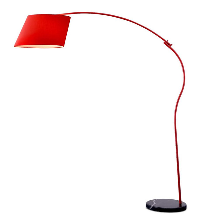 Derecho Floor Lamp, Red Fabric Painted Metal