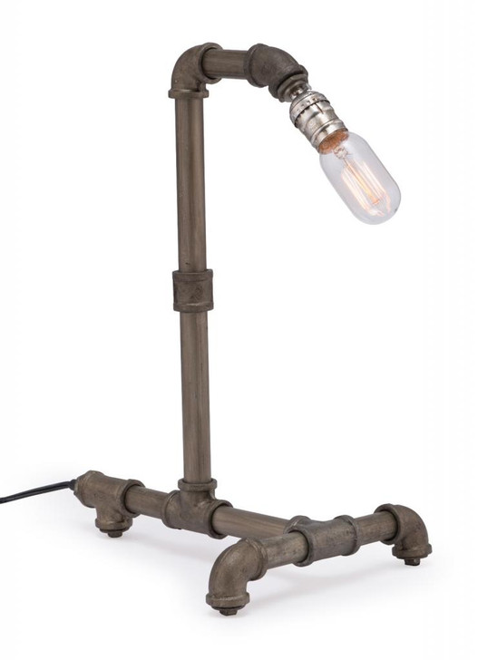 Basanite Table Lamp, Brown Metal