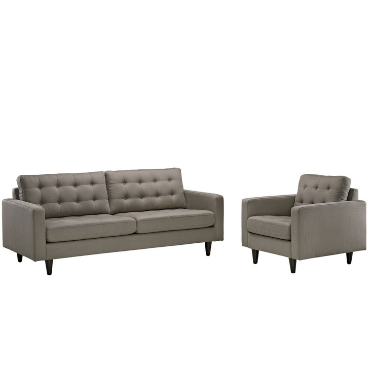 Empress Armchair and Sofa Set of 2 in Granite