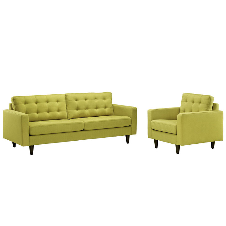 Empress Armchair and Sofa Set of 2 in Wheatgrass