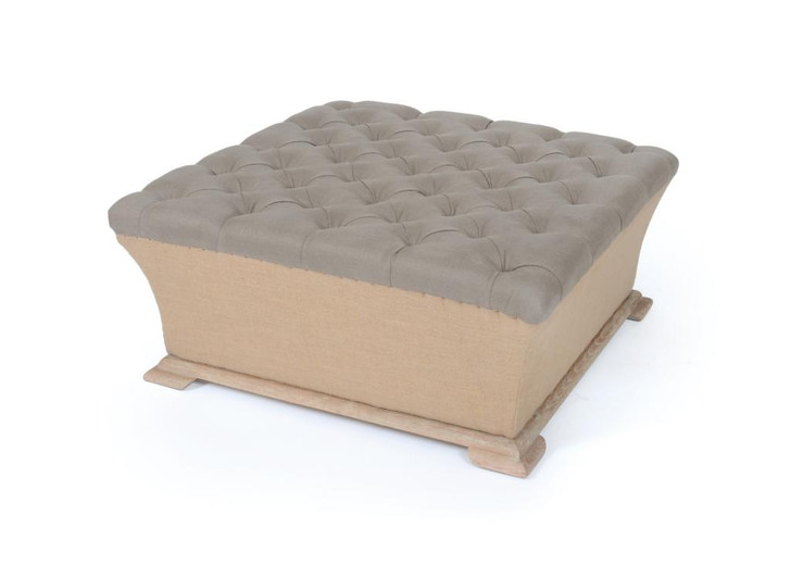 Webster Ottoman , Beige Fabric