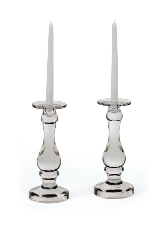 Roaring 20's Candle Holders ( Set of Two ), Clear Glass