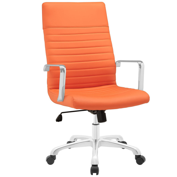 Finesse Highback Office Chair, Orange Faux Leather