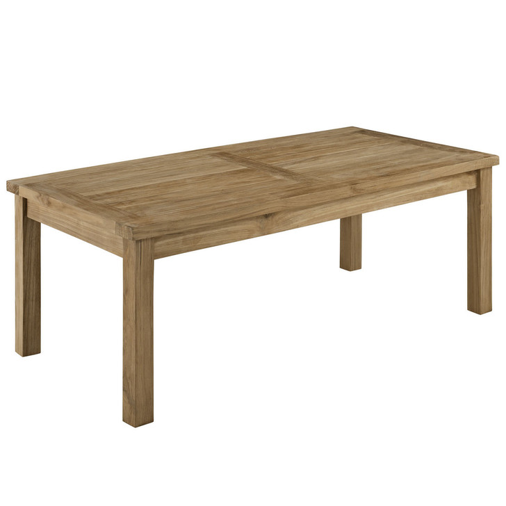 Marina Outdoor Patio Teak Rectangle Coffee Table, Brown Wood