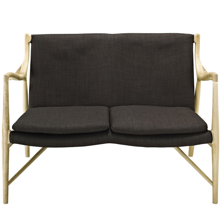 Makeshift Upholstered Loveseat, Brown Fabric