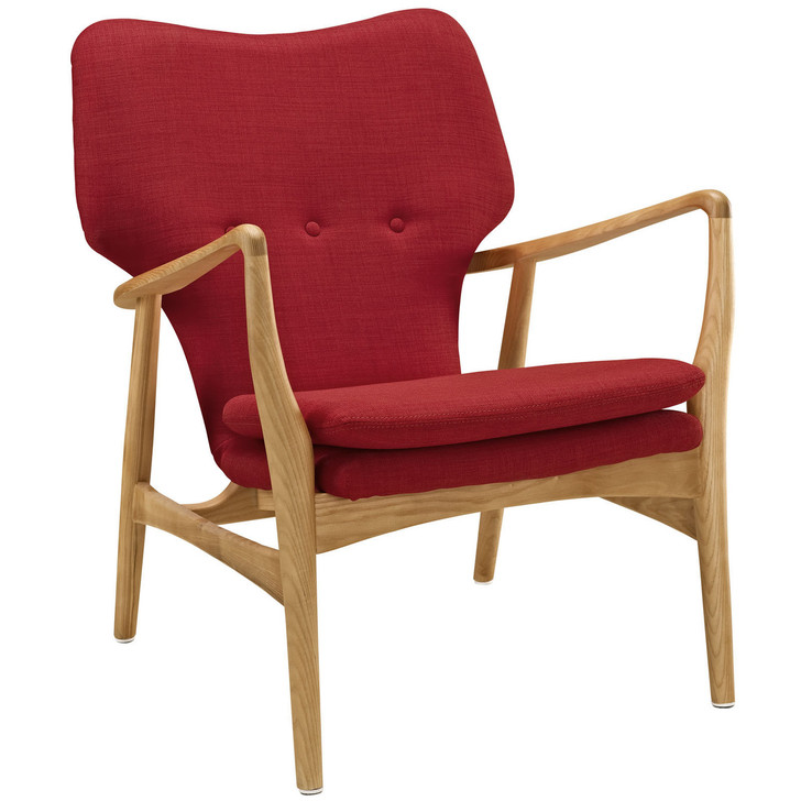 Heed Lounge Chair, Red Fabric