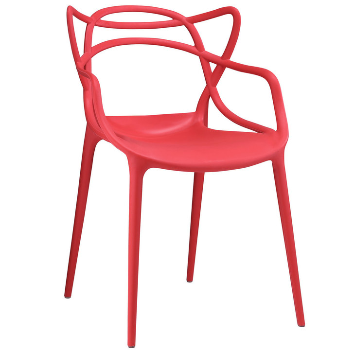 Entangled Dining Armchair, Red Plastic