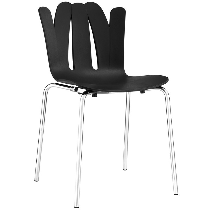 Flare Dining Side Chair, Black Plastic