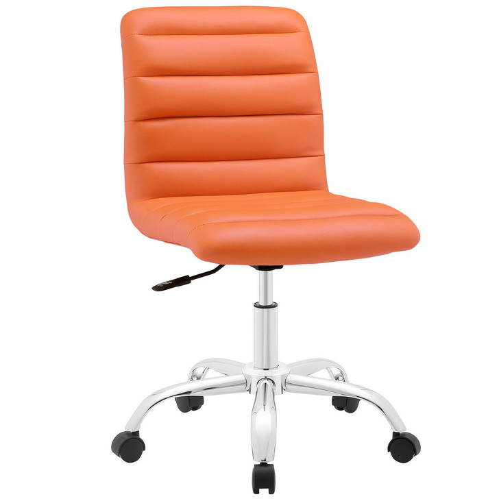 Ripple Mid Back Office Chair, Orange Faux Leather