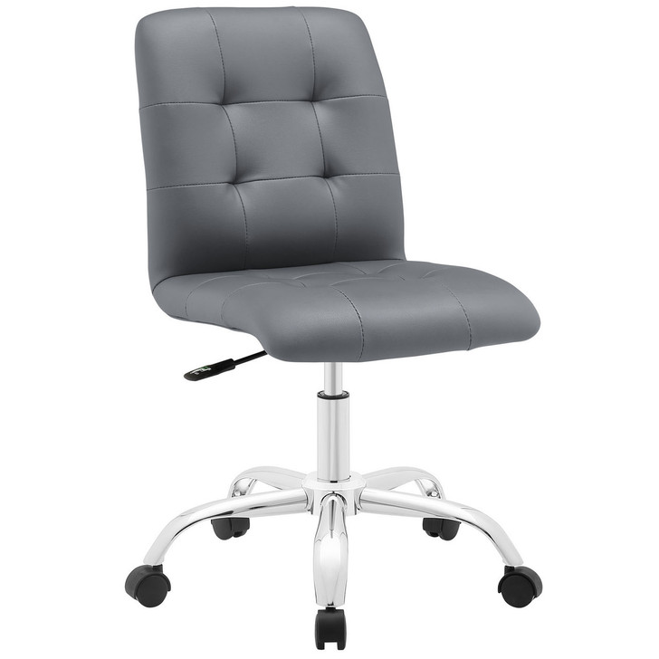 Prim Mid Back Office Chair, Grey Faux Leather