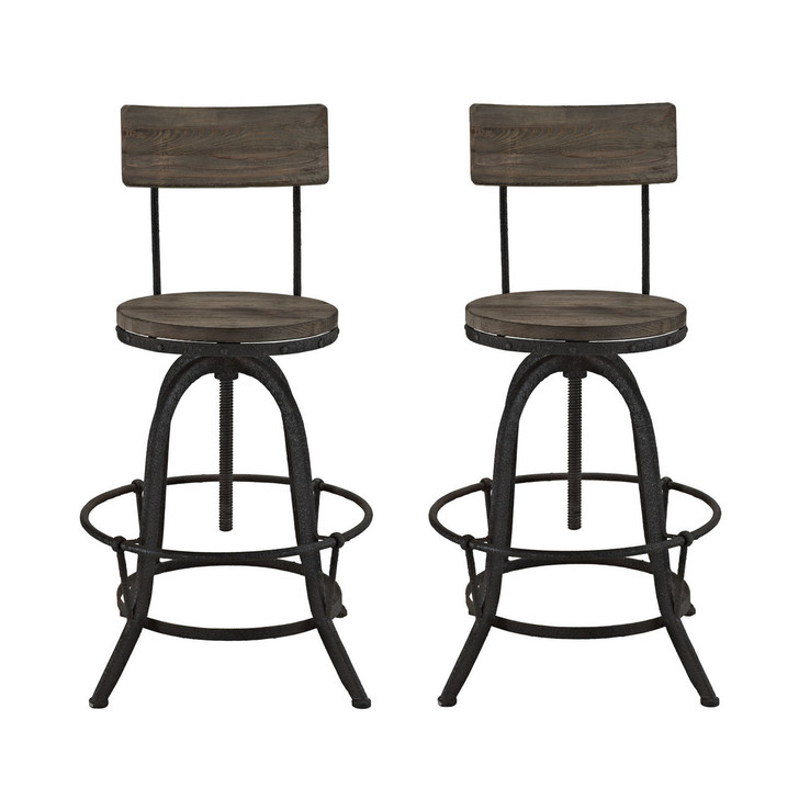 Procure 2 Piece Dining Barstool Set, Brown Metal