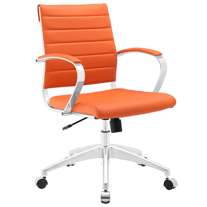 Jive Mid Back Office Chair, Orange Faux Leather