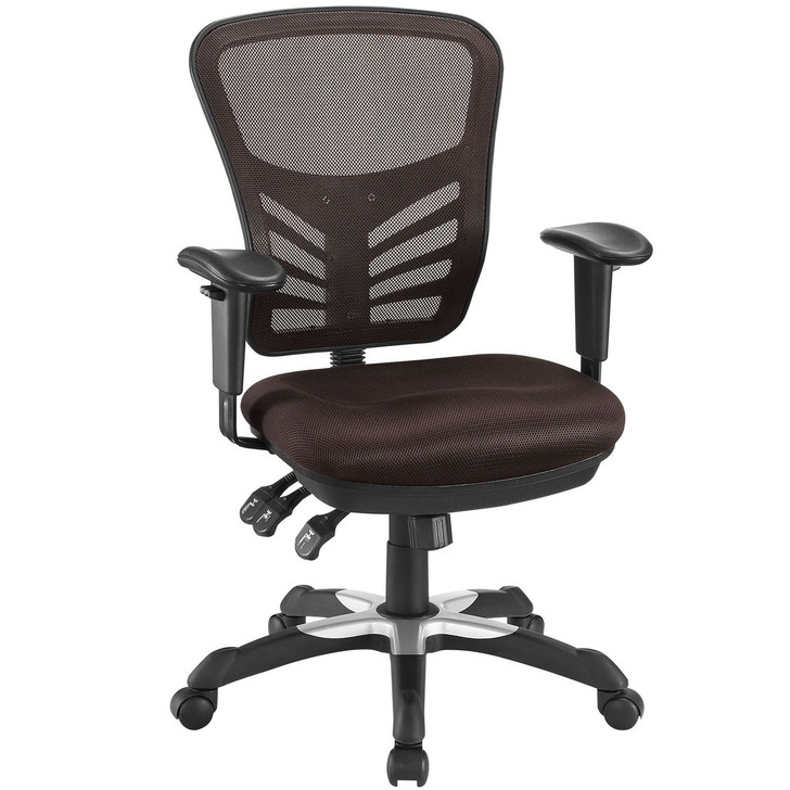 Articulate Office Chair, Brown Fabric