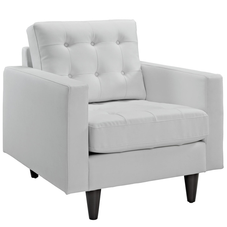 Empress Leather Armchair in White