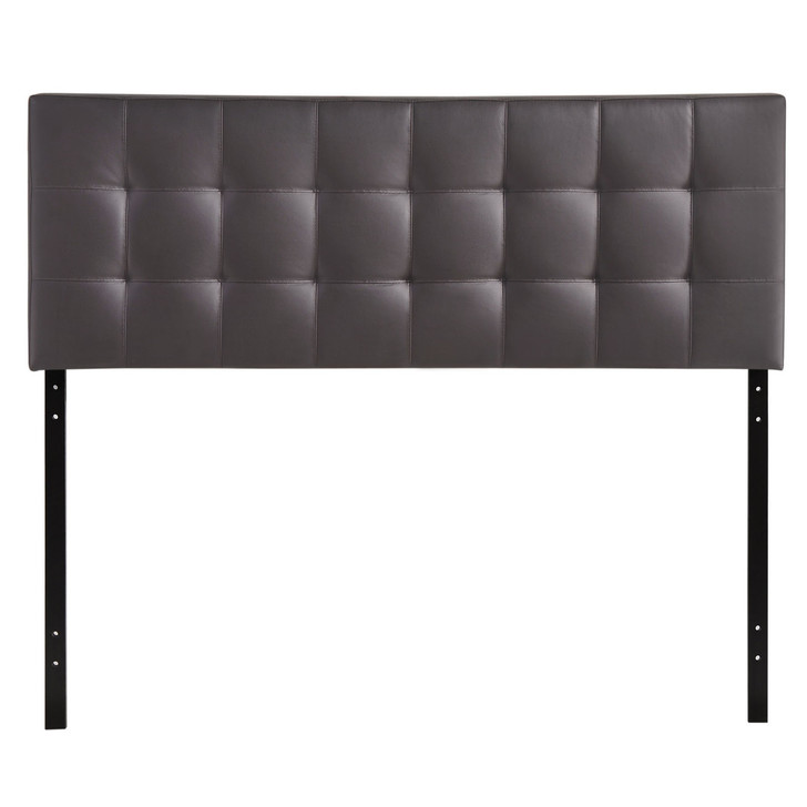 Lily King Vinyl Headboard, Brown Faux Leather