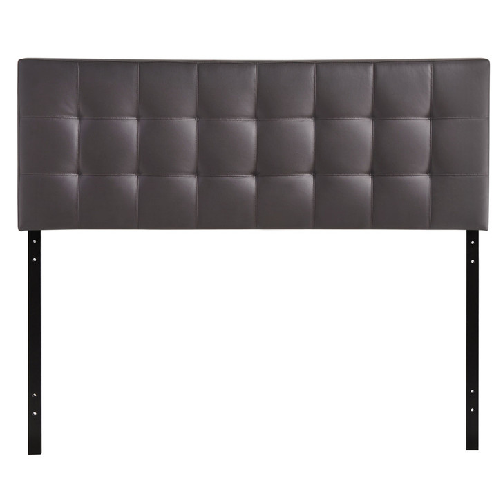 Lily Full Vinyl Headboard, Brown Faux Leather