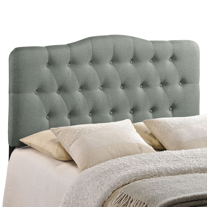 Annabel Queen Fabric Headboard, Grey Fabric