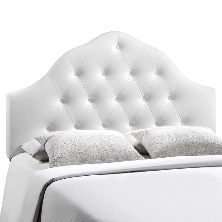 Sovereign Full Vinyl Headboard, White Faux Leather