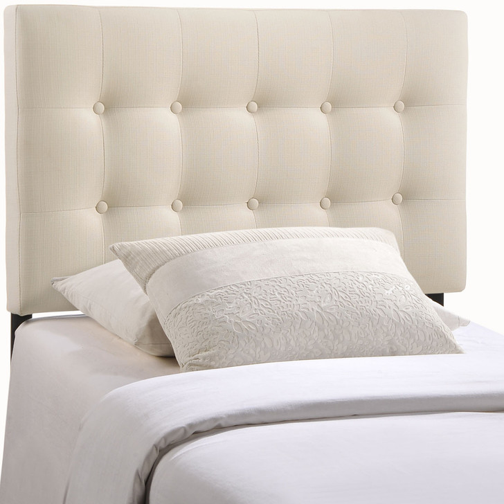 Emily Twin Fabric Headboard, Ivory Fabric