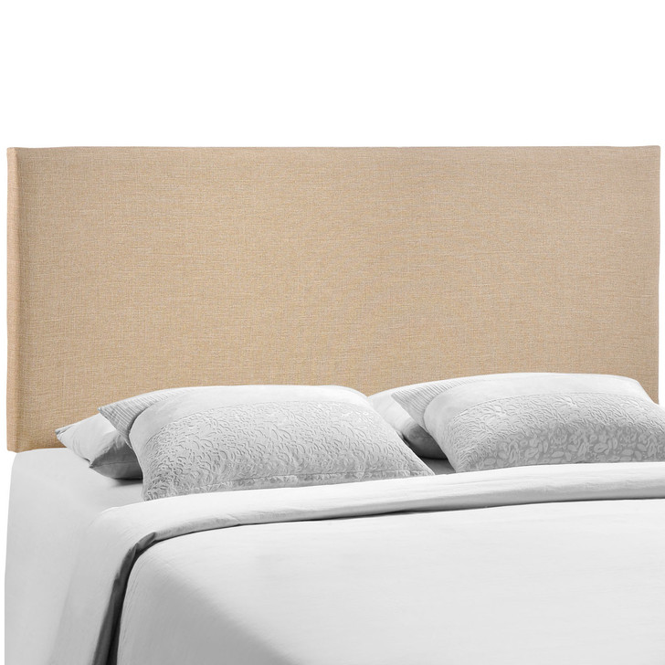 Region Queen Upholstered Headboard, Beige Fabric