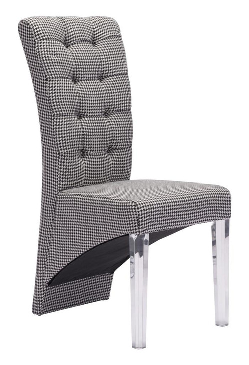 Waldorf  Dining Chair, Houndstooth Fabric (Set of 2)