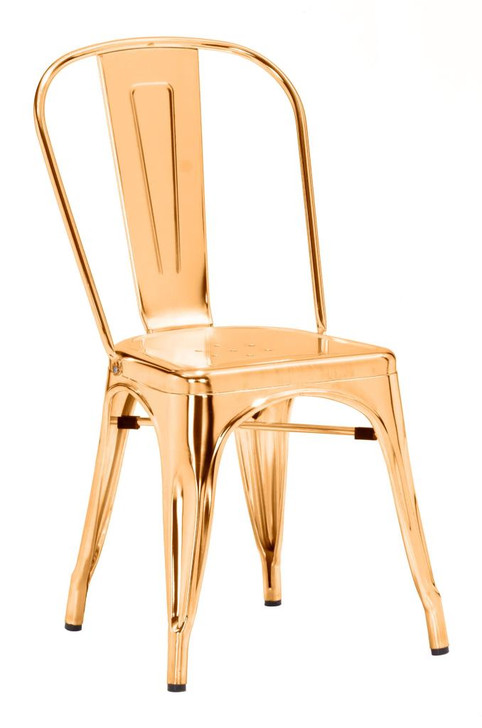 Elio Kitchen Dining Dining Chair, Metal Gold, Set of 2